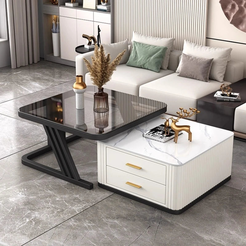 Nordic Aesthetic Coffee Table Living Room Light Luxury Designer Clear Unique Side Table Modern Simple Mesas Bajas Furniture
