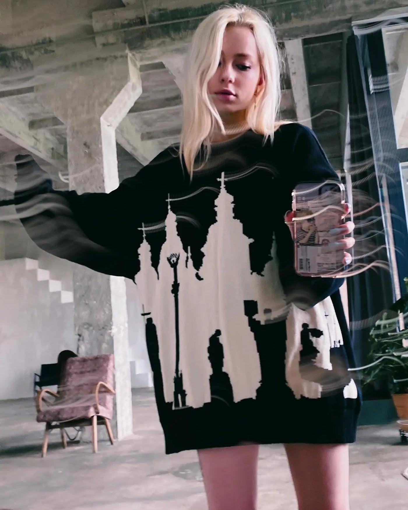 Hip Hop Men Women Streetwear Vintage Harajuku Knitted Sweater winter Pullover Loose Retro y2k gothic sweater top Halloween EMO
