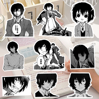 10/30/70pcs Anime Bungo Stray Dogs Stickers Cartoon Decals DIY Luggage Stationery Phone Cool Black White Graffiti Sticker Decor