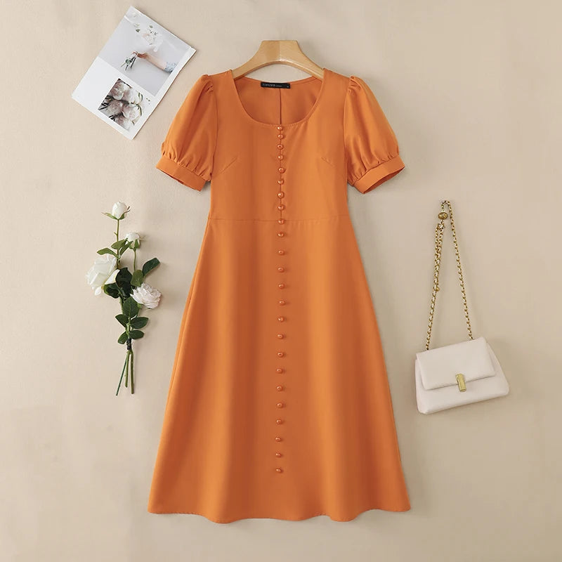 2025 ZANZEA Holiday Vestidos Women Summer Dress Fashion Elegant Square Neck Puff Sleeve Work Midi Dresses Stylish Party Sundress