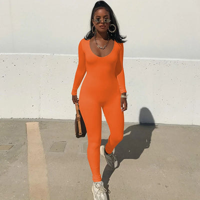 Dulzura Women 2024 Autumn Winter Long Sleeve Bodycon Streetwear Jumpsuit Overall One Piece Outfit Wholesale Items for Business