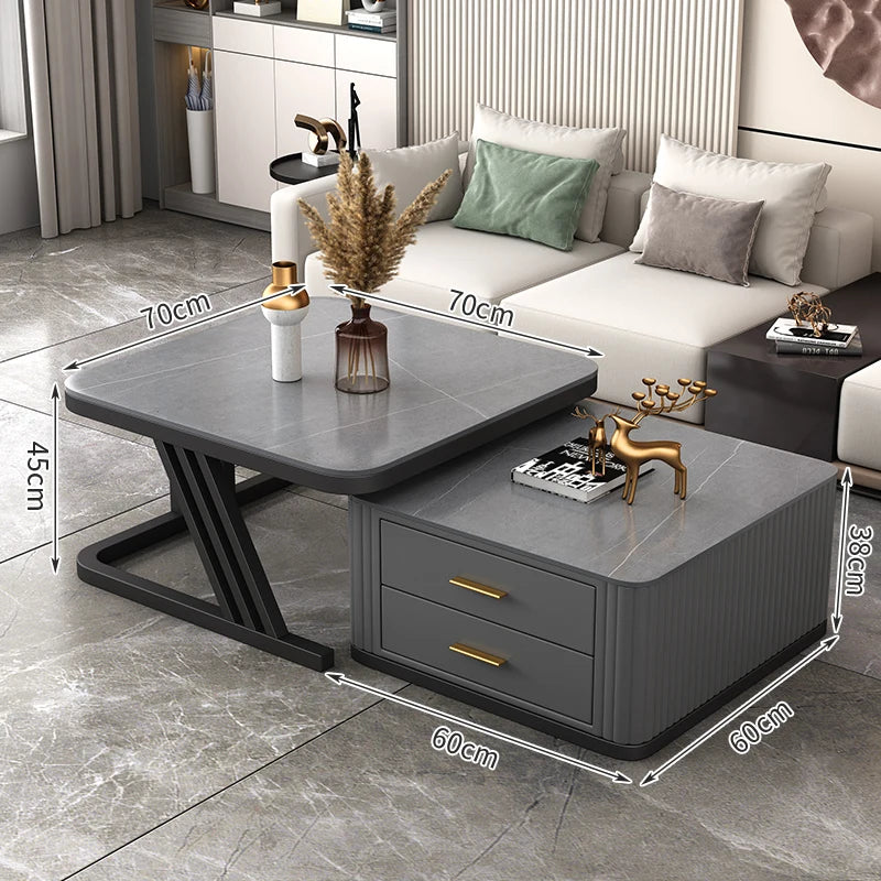 Nordic Aesthetic Coffee Table Living Room Light Luxury Designer Clear Unique Side Table Modern Simple Mesas Bajas Furniture