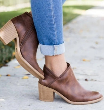 Summer Women Shoes Retro High Heel Ankle Boots Female Block Mid Heels Casual Botas Mujer Booties Feminina Plus Size 43