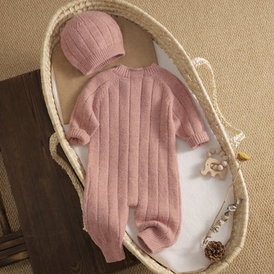 Ma&Baby 0-18M Warm Baby Clothing Knit Romper Newborn Infant Toddler Boy Girl Long Sleeve Jumpsuit + Hat Fall Spring Outfits