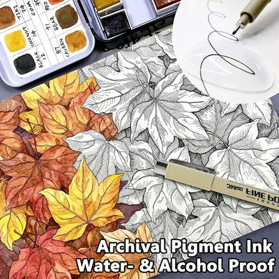 1Pcs Micron Ink Marker Pen Sketch Stationery Set Hook Line Sketching Needle Pen 12 Tips Art Supplies Drawing Pen