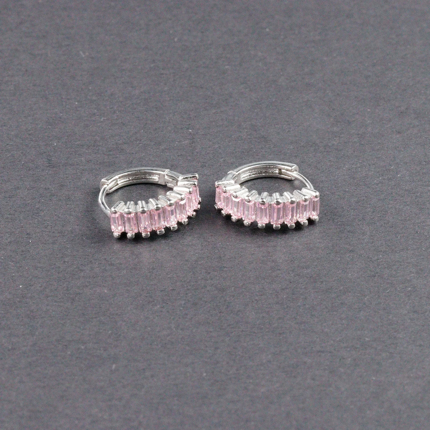 Fashion Multicolor Zircon Crystal Small Hoop Earrings Women Stainless Steel Flower Square Cartilage Earring Piercing Jewelry