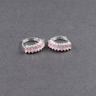 Fashion Multicolor Zircon Crystal Small Hoop Earrings Women Stainless Steel Flower Square Cartilage Earring Piercing Jewelry