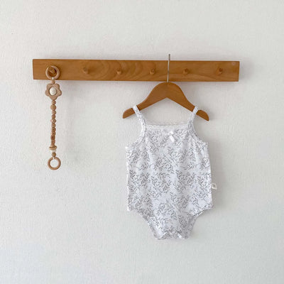 0-2 Years Old Baby Girls Jumpsuit Summer Thin Infant Romper Cotton Floral Prints Baby Sling Clothes