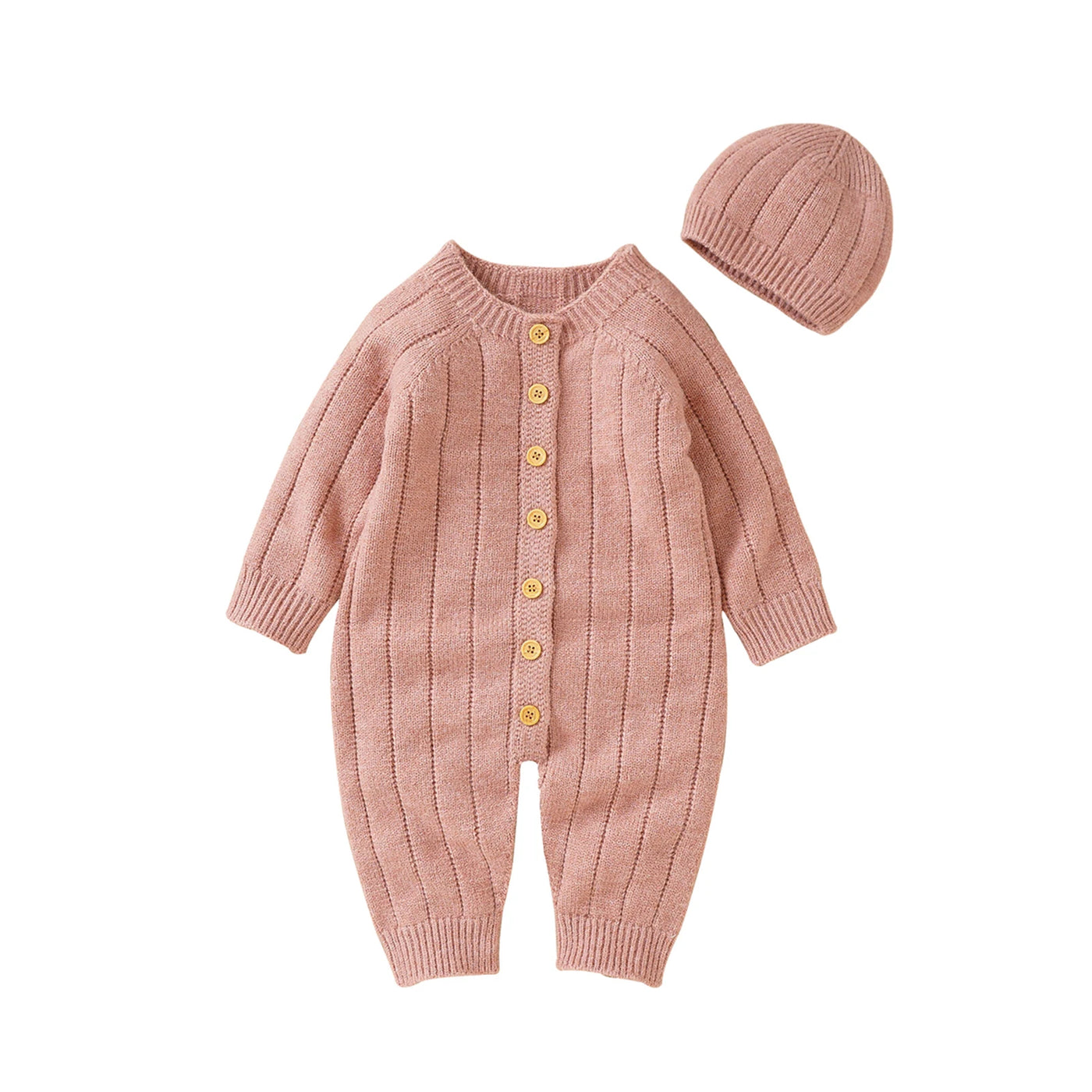 Ma&Baby 0-18M Warm Baby Clothing Knit Romper Newborn Infant Toddler Boy Girl Long Sleeve Jumpsuit + Hat Fall Spring Outfits