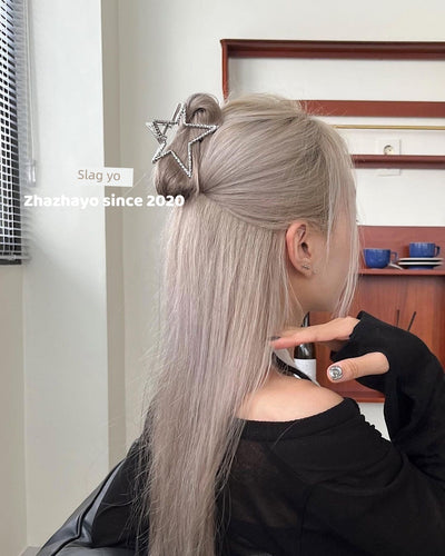 Y2g Sexy Ins Niche Style Sweet Cool Five-Pointed Star High Ponytail Back Head Metal Grip Shark Clip Hairware Hair Accessories