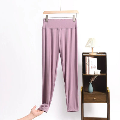 Plus Size Summer Modal Leggings High-Waisted Tummy control Shaping Capris Stretchy Wide-Band Ankle-Length Yoga Sports Pants