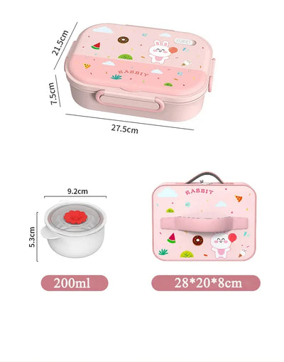 1550ML 316 Stainless Steel Thermal Bento Lunch Box Bag Compartment Microwave Lunch Container Kid Adult Leak-Proof Food Storage