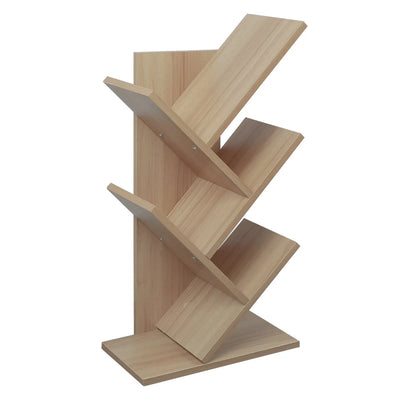 Rustic Standing Tree Bookshelf Wood Display Rack For Home Office Decoration Storage Organizer Shelf Bookcase