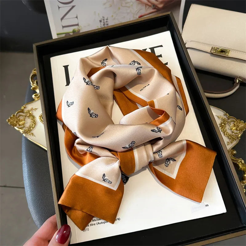 2025 Horse Print Skinny Ribbon Women Scarf Fashoin Hair Hand Wirst Folard Neck Tie Lady Headband Scrunchie Echarpe Silk Scarves