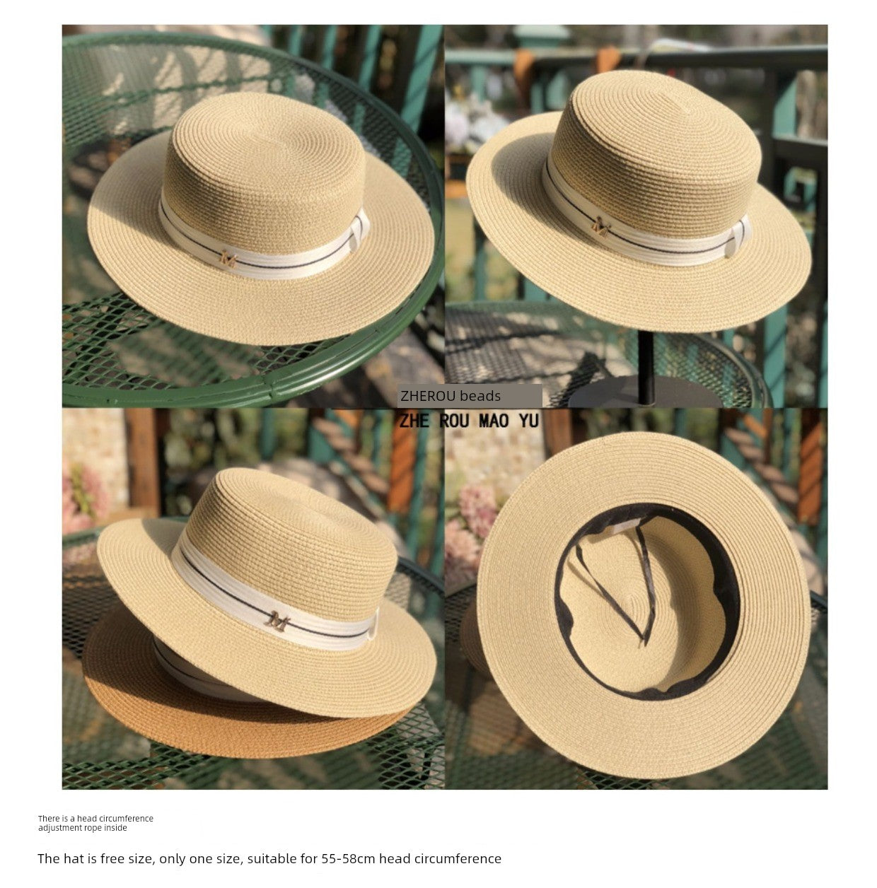 Sun Hat Fashionable White Straw Hat for Women