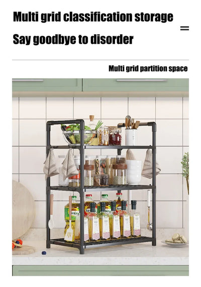 2/3Layer Kitchen Storage Shelf High-capacity Easy To Install Seasoning Rack PP Material Modern Minimalism Kitchen Furniture