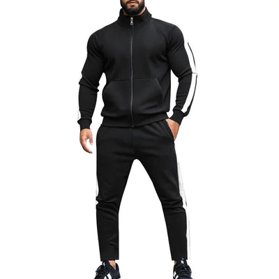 Casual Tracksuits Mens Autumn Fashion Side Striped Jackets And Pants Two Piece Sets For Men Sports Fitness Sweatsuits Streetwear