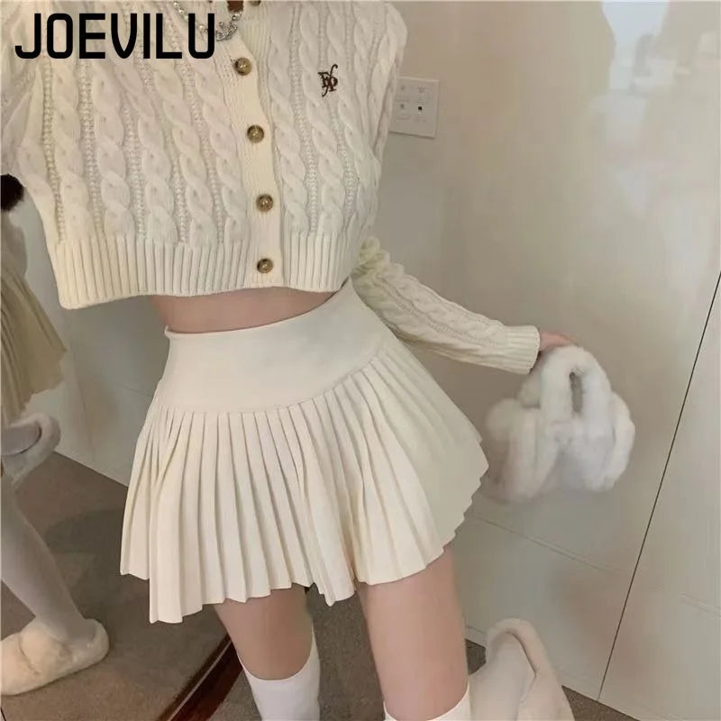 Women's High Waist Pleated Mini Skirt Summer A-Line White Anti Slip Design Skirt for Petite Figure Flattering Y2k Kawaii Skirts