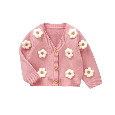 Baby Girls Cardigan Princess Long Sleeve Knit Jacket Cute Girls Sweater Coat Winter Infant Knitted Cardigan Baby Knit Clothes