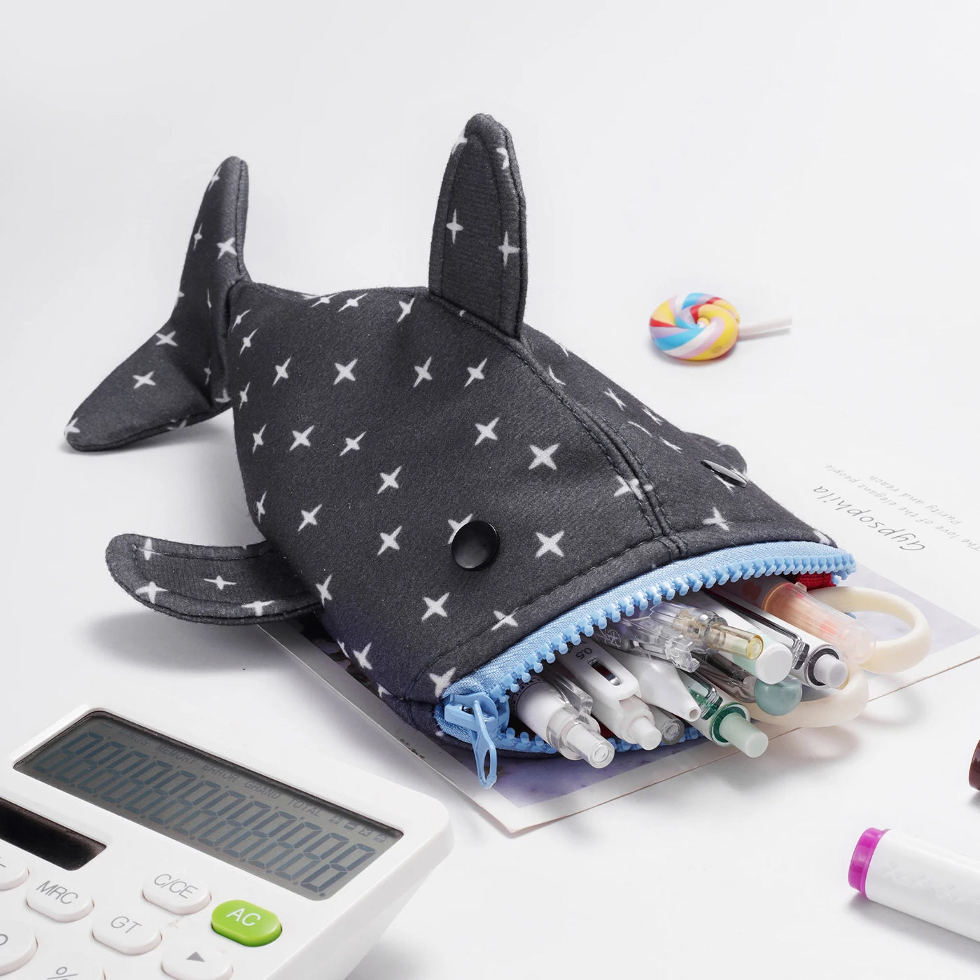 1PC Extra-Thick Fun Large Capacity Pencil Case with Smooth Zipper, for Office & Student Use