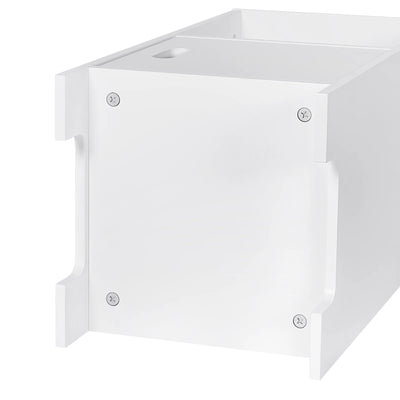 2PCS/SET Modern Nightstand 30x60x30cm Narrow White Bedside Table with 1 Open Compartment Door Cabinet Storage for Bedroom