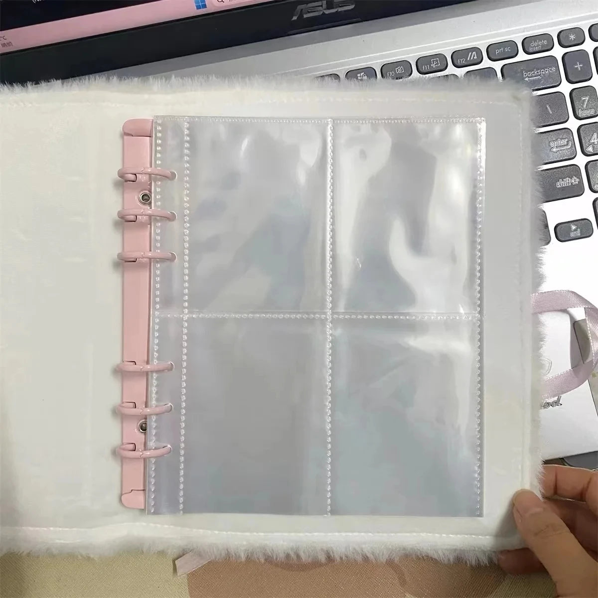 Kawaii A6 Bow Kpop Photocard Binder Collect Book Idol Plush Photo Card Holder Photocards Album
