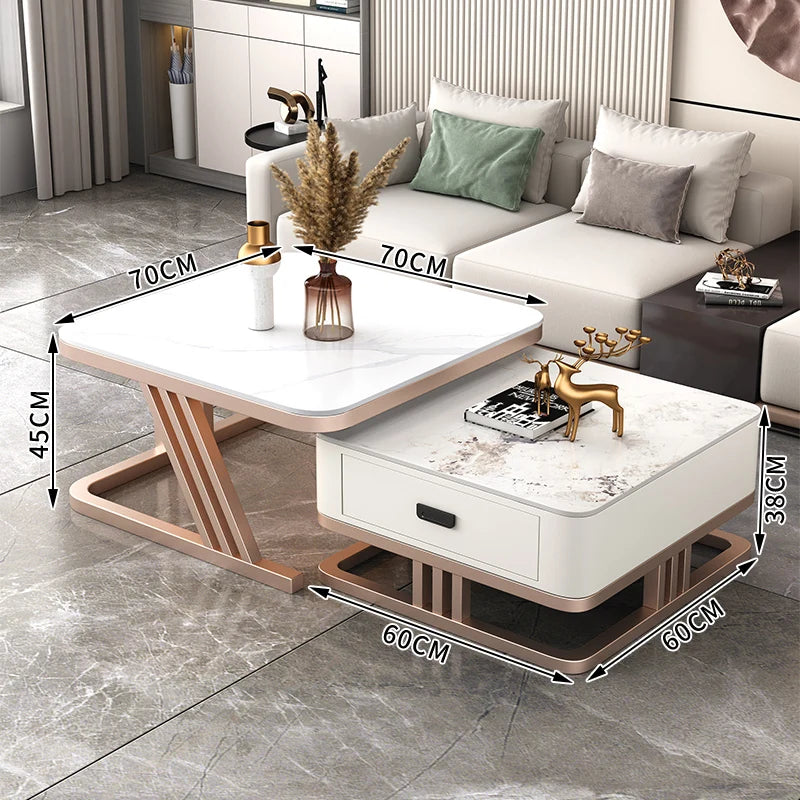 Nordic Aesthetic Coffee Table Living Room Light Luxury Designer Clear Unique Side Table Modern Simple Mesas Bajas Furniture