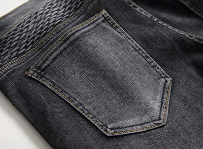 Jeans Men Long Pencil Pants Denim Pant High Waist Slim Fit Simple Zipper Splice Casual Regular Autumn Winter Straight Trousers
