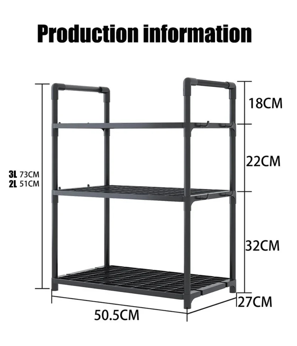 2/3Layer Kitchen Storage Shelf High-capacity Easy To Install Seasoning Rack PP Material Modern Minimalism Kitchen Furniture