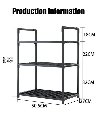 2/3Layer Kitchen Storage Shelf High-capacity Easy To Install Seasoning Rack PP Material Modern Minimalism Kitchen Furniture