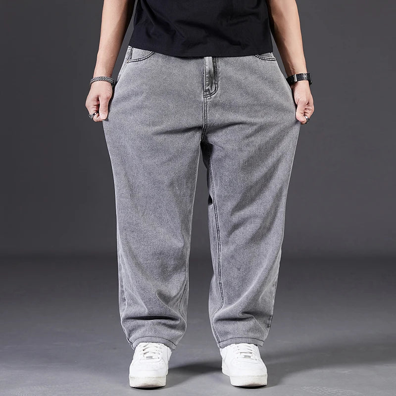 Big Size Jeans Men Large Size Jumbo Long Loose Pants Plus Size Loose Jeans Men