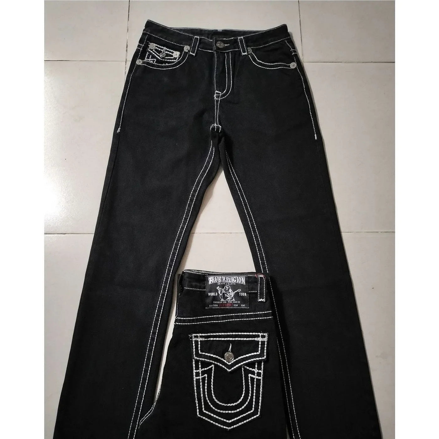 High Waisted Y2k Jeans Retro Blue Ripped Jeans for Women Line Sewn Gothic Punk Trumpet Jeans Casual Slim Streetwear Trousers