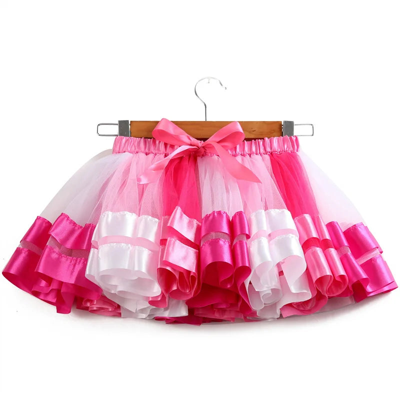 Baby Tutu Skirt Infant Girls Colorful Rainbow Tulle Skirt Princess Mini Dress Children Clothing Pettiskirt Toddler Cloth