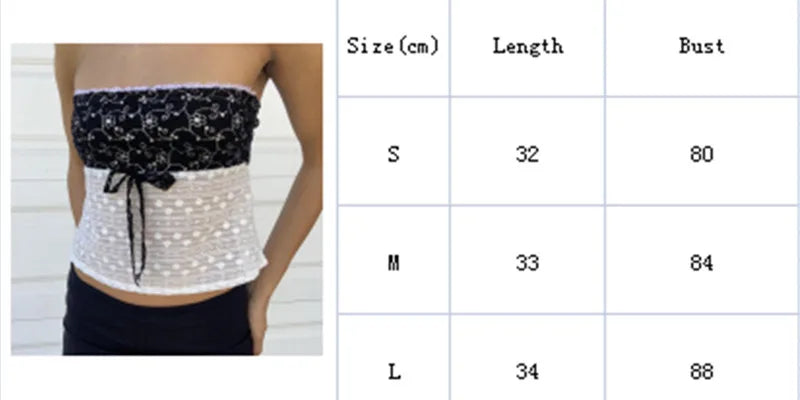 Xingqing y2k Off Shoulder Top Women Fairy Grunge Clothes Summer Sleeveless Lace Trim Patchwork Strapless Tshirt 2000s Streetwear