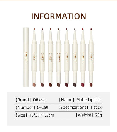 8 Color 2 IN 1 Lip Liner Pencil Waterproof Matte Lipstick Makeup Set Long Lasting Moisture Cosmetic Velvet Sexy Red Lipstick Pen