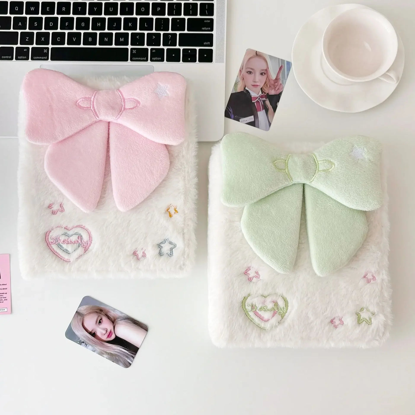 Kawaii A6 Bow Kpop Photocard Binder Collect Book Idol Plush Photo Card Holder Photocards Album