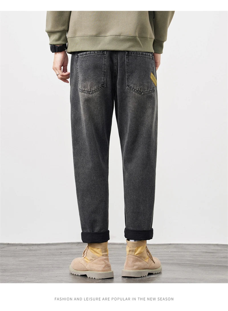 Men's Jeans Baggy Pants Loose Fit Harem Pants For Men Clothing Streetwear Fashion Pockets Patchwork Large Trousers Oversized 42