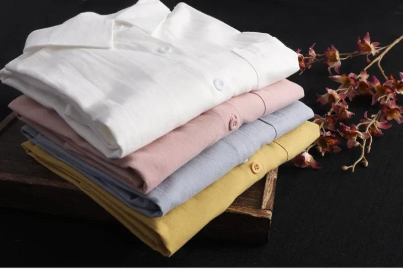 Plus Size Loose Breathable Blouses Midi Shirt Korean Casual Autumn Shirts Women Simple Solid Female Long Sleeved Shirts