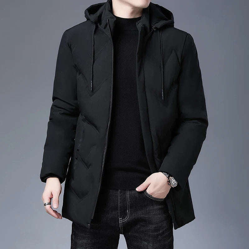 Men's warm Clothing Top Quality New Brand Hooded Casual Fashion Long Thicken Outwear Parkas Jackets Winter Windbreaker Coats