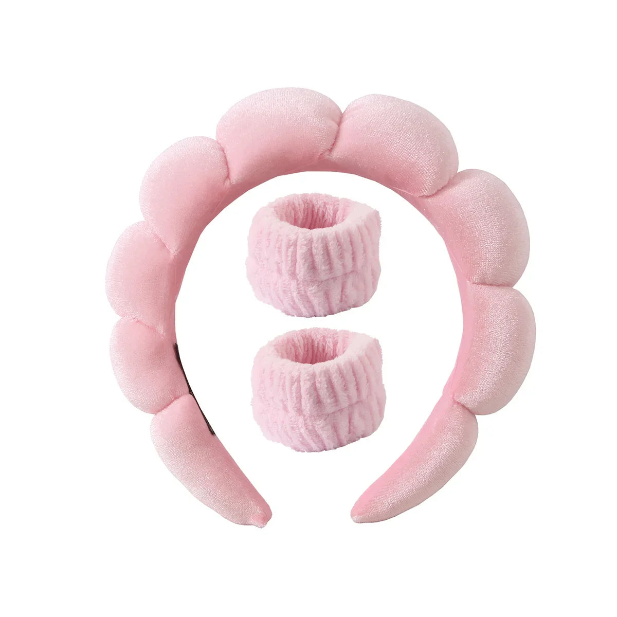 3Pcs/Set of Toiletry and Makeup Headband Wrist Strap Women's Bracelet Scrunchie Striped Plaid Plush Face Wash Home Headband