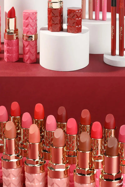 Velvet Matte Lip Liner Lipstick Pen Set Waterproof Long Lasting Sexy Red Contour Tint Lipstick Non-stick Cup Lipliner Pen Makeup