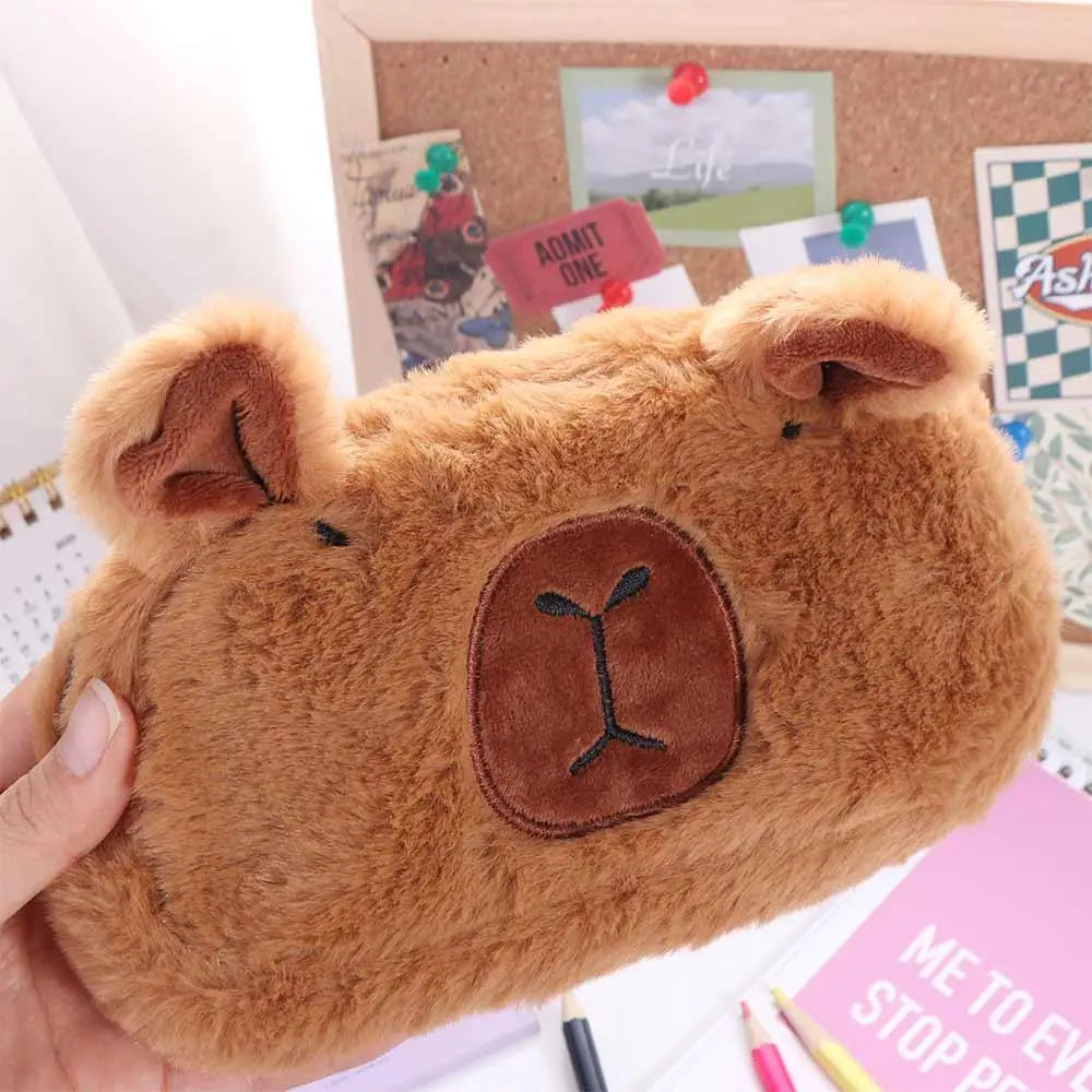 Cute Capybara Pencil Case for Boy Girl Large Storage Pencil Box School Accessories