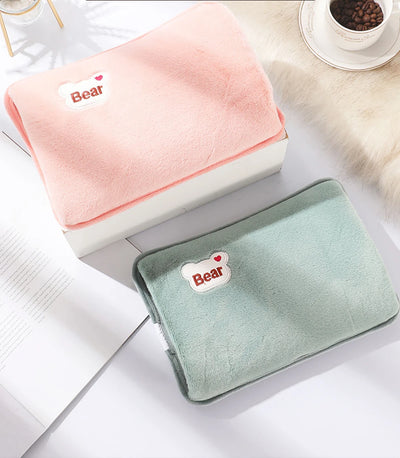 Rechargeable Hot Water Bottle Cute Electric Hand Warmer EU Plug Reusable Hot Compress Bag Heating Pad Hand Pocket Warmer