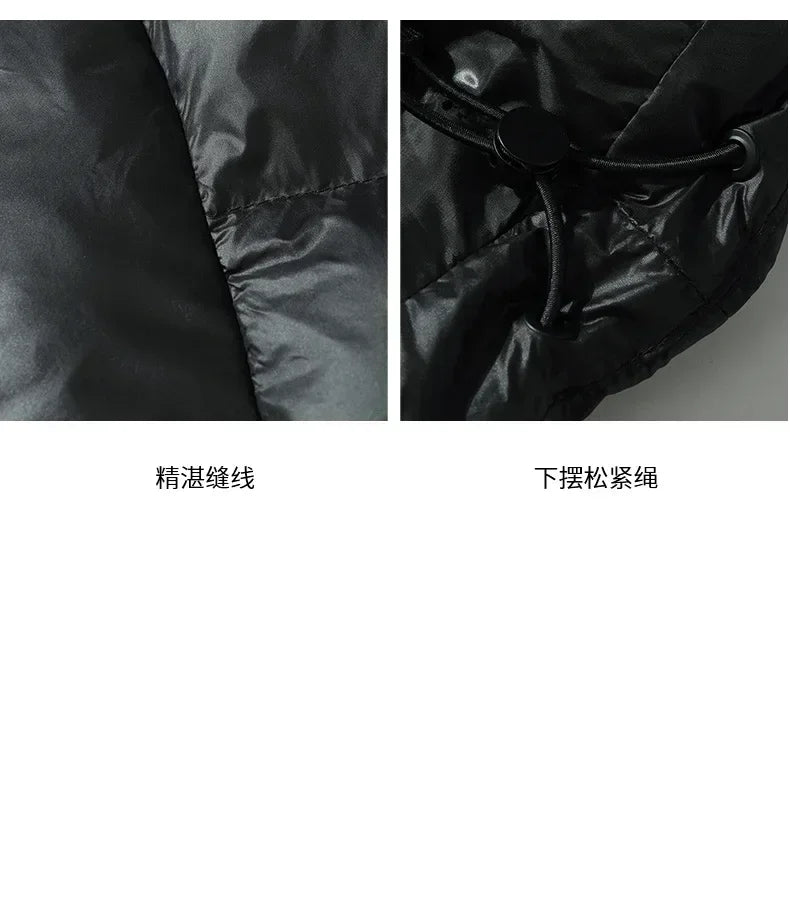 Solid Color with Hoodie Warm Puffer Jackets Padded Cotton Clothes Waterproof Jackets Man Winter Coats Men Hooded Zipper Parkas