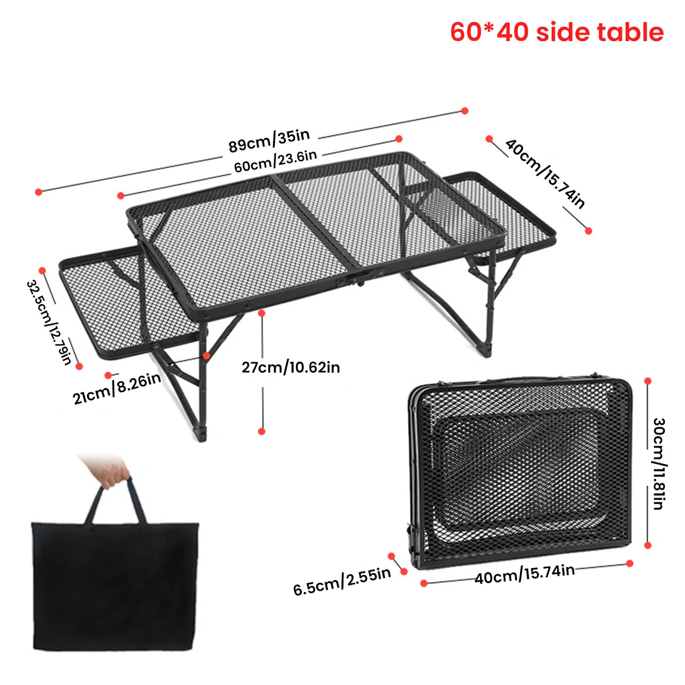Camping Table Iron Mesh Folding Table Portable Outdoor Camping With Lifting Shelf Mesh Folding Table Outdoor Foldable Table