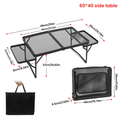 Camping Table Iron Mesh Folding Table Portable Outdoor Camping With Lifting Shelf Mesh Folding Table Outdoor Foldable Table