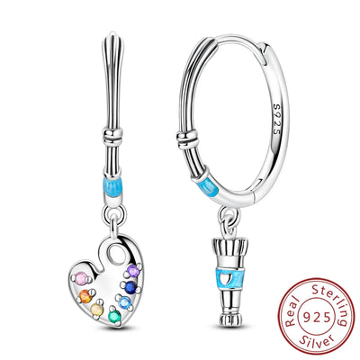 New 925 Sterling Silver Hoop Earrings Heart Bow Gift Box Strawberry Snake Bone Drop Stud Earrings For Women Fashion Jewelry Gift