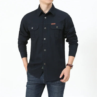Oversized Shirt 9XL 5XL 8XL 2023 New Men's Regular-Fit Long-Sleeve Solid 100%Cotton Shirt Men's Fat Military Brand Work Shirts