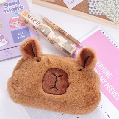 Cute Capybara Pencil Case for Boy Girl Large Storage Pencil Box School Accessories