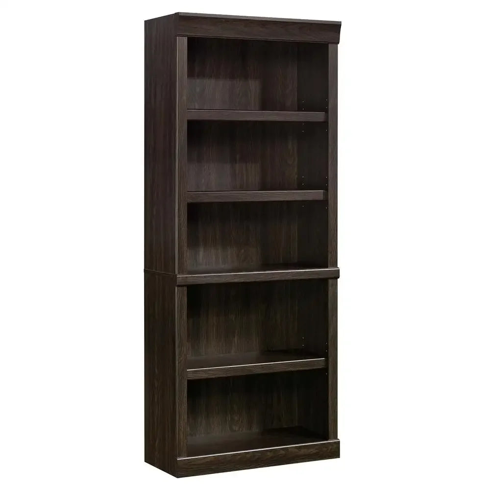 Glendale Oak 5-Shelf Bookcase Adjustable Shelves Vertical Storage Medium Wood Tone Customizable Transitional Style 72.6 lb Model